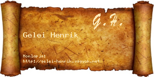 Gelei Henrik névjegykártya